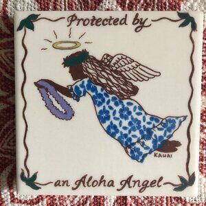 Aloha Angel Blessing Ceramic Tile From the Banana Patch Studio Kauai